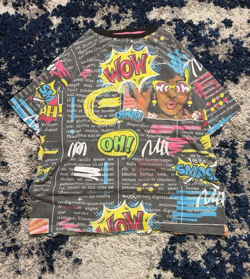 Encrypted Graphic Comic Pop Art All-Over Print T-Shirt